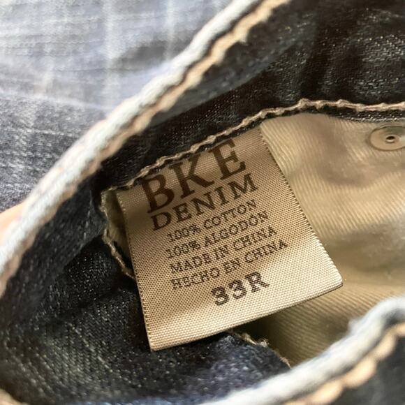 BKE Demin Tyler Straight Thick Stitch Jeans Men's Size 33R - Picture 11 of 15